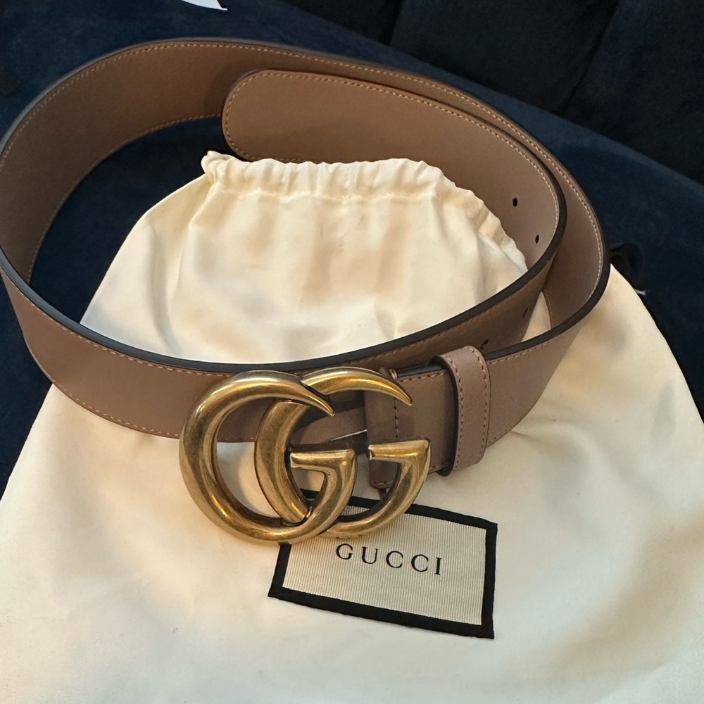 Gucci Dusty Pink Leather Belt